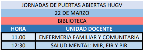 JORNADAS DE PUERTAS ABIERTAS HUGV