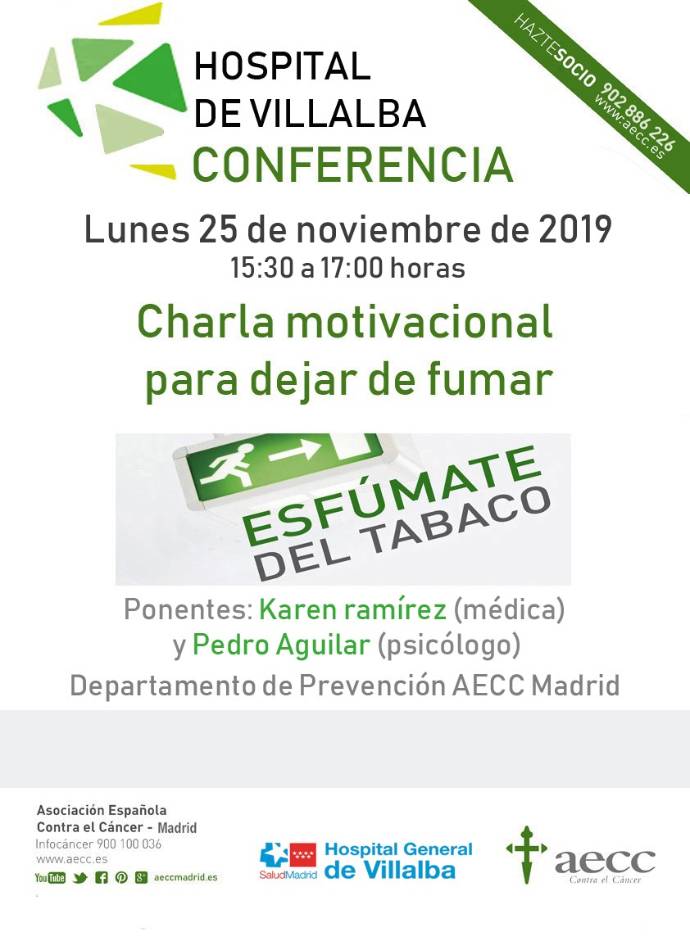 CARTEL CHARLA HOSPITAL VILLALBA 25.11.19