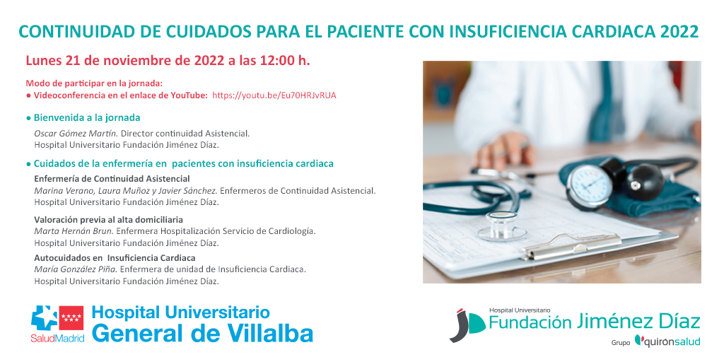 TWITTER 1024x512 Jornada Continuidad de cuidados para el paciente con insuficiencia cardiaca 2022 FJD HUGV