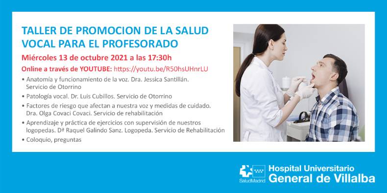 Taller de promoción de la salud vocal para el profesorado HUGV